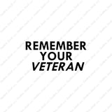 Remember Your Veteran